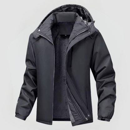 Parka d'hiver homme chaud capuche fermeture éclair