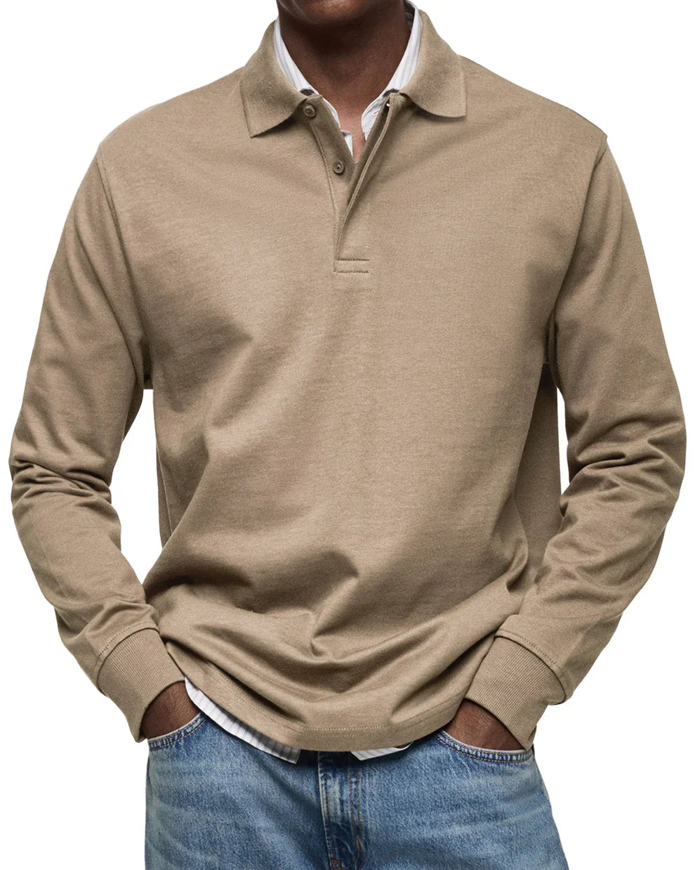Elegantes Langarm-Poloshirt Herren klassisch - IdealeKleiden