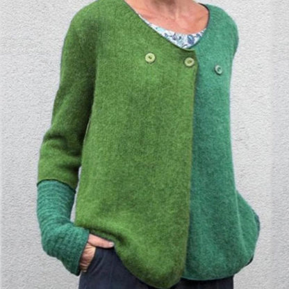 Sweat-shirt confortable Coupe décontractée Couleurs vives Patte de boutonnage