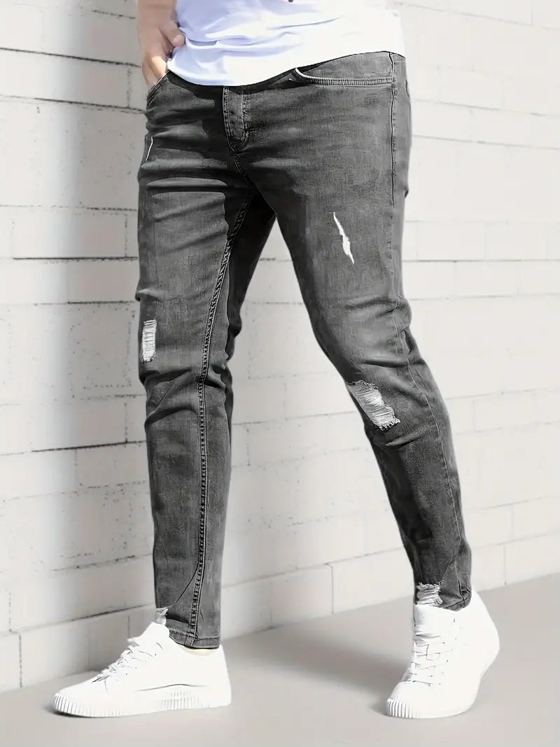 Jean skinny printemps tendance déchiré style