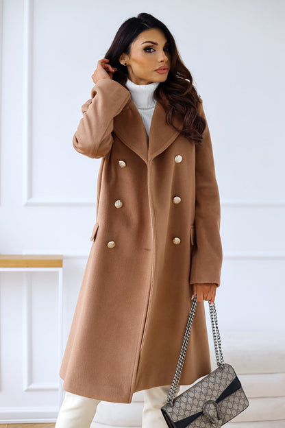 Élégant long manteau Mélange de laine Confortable