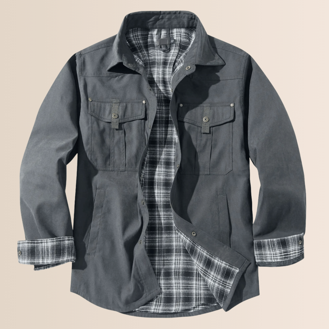 Herren Wintermantel Flanell Karo Optik - IdealeKleiden