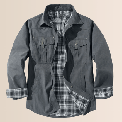 Herren Wintermantel Flanell Karo Optik - IdealeKleiden