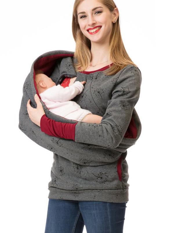 Pull-over de grossesse Allaitement Pratique Imprimé floral