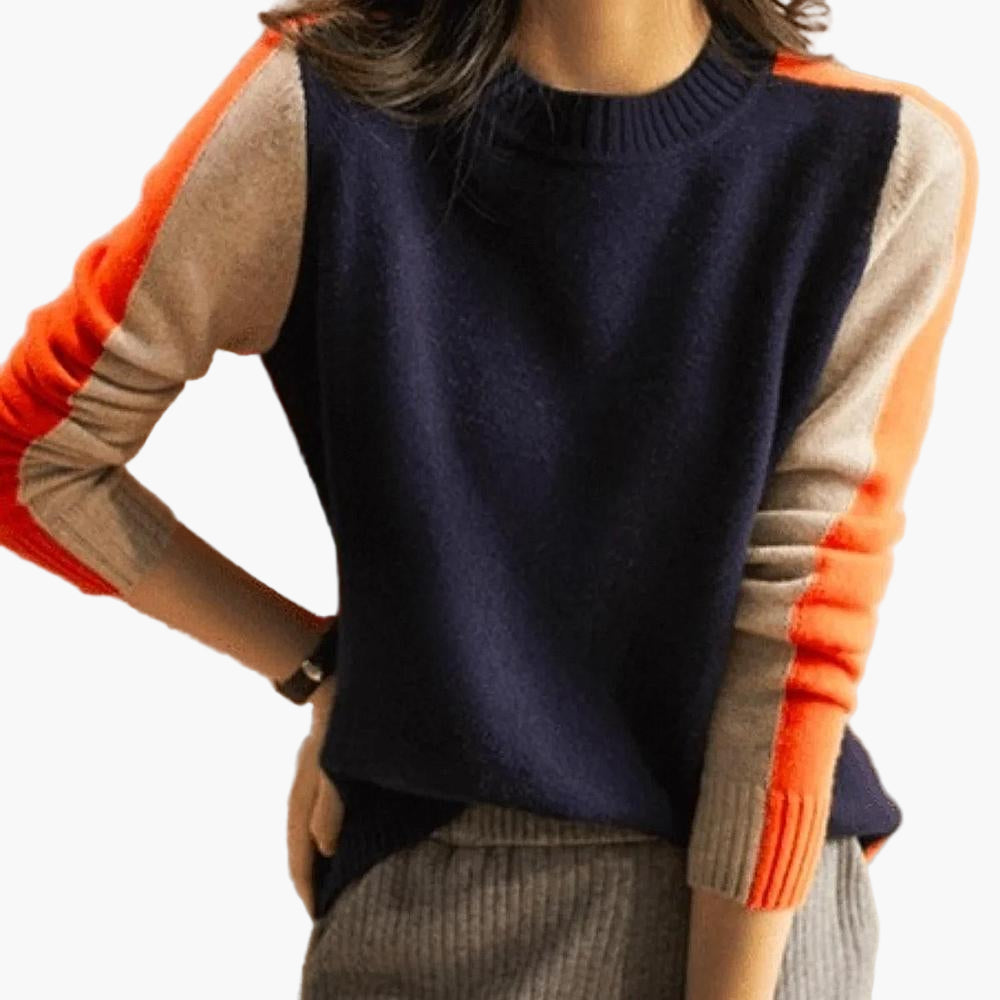 Pull tendance color block moderne