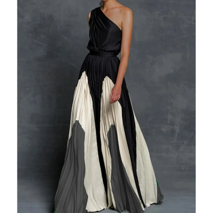 Robe longue femme asymétrique élégante