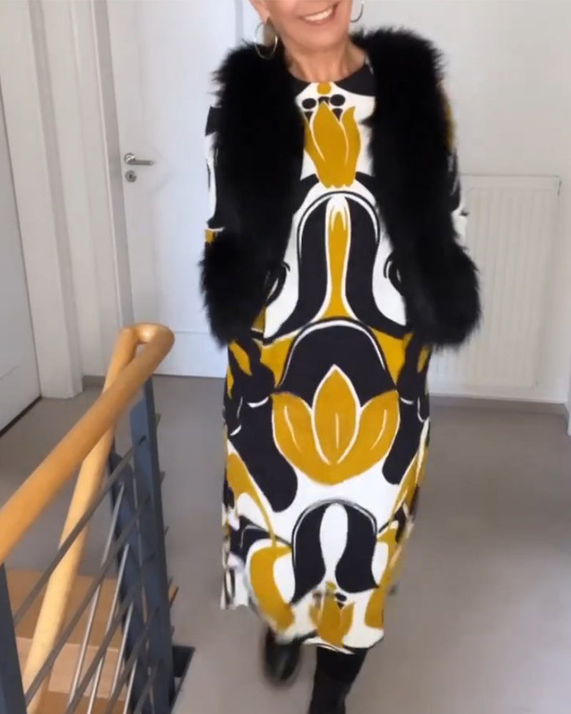 Robe d'été élégante à col rond