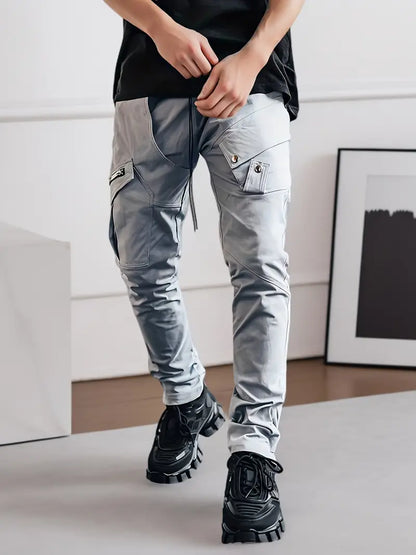Pantalon cargo décontracté poches zippées style loisir