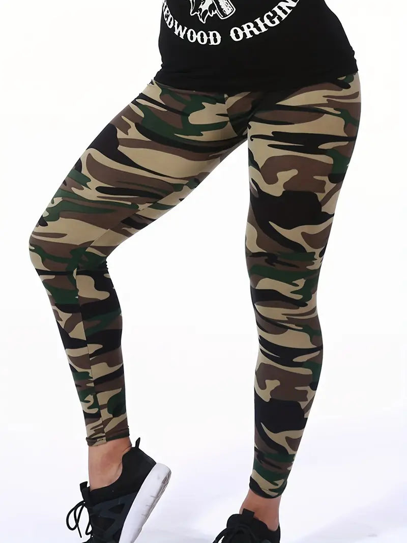 Aurora - Pantalon Confort Camouflage Taille Haute