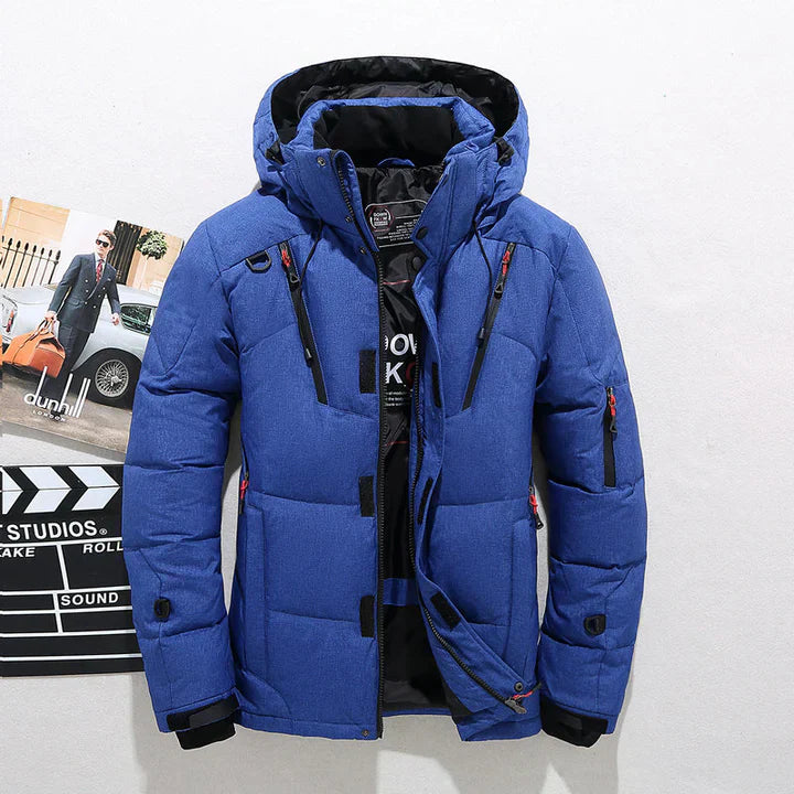 Élégant manteau d'hiver pour homme noir