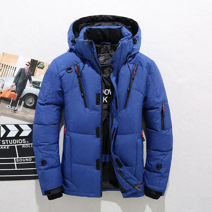Élégant manteau d'hiver pour homme noir