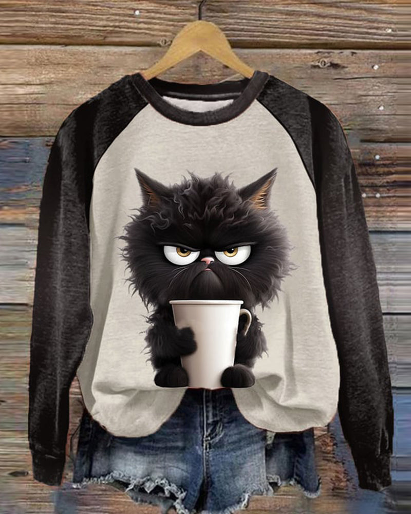 Sweatshirt chat Coloré Tendance
