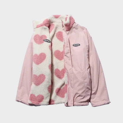 Veste réversible en forme de cœur pour femme