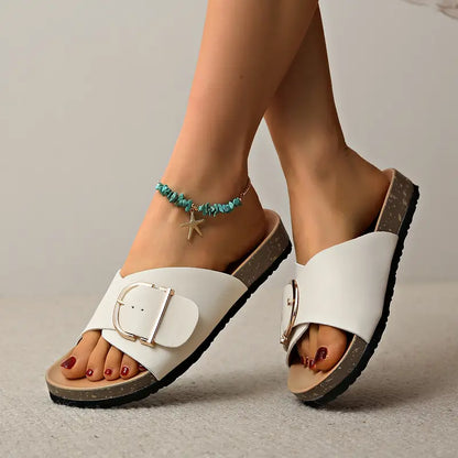 Sandales plates confortables orthopédiques réglables