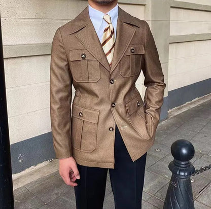 Manteau d'hiver élégant pour femme, col tailleur
