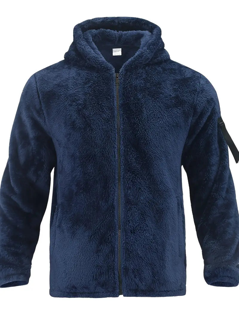 Veste d'hiver homme moelleuse à fermeture éclair