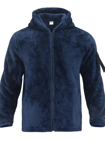 Veste d'hiver homme moelleuse à fermeture éclair
