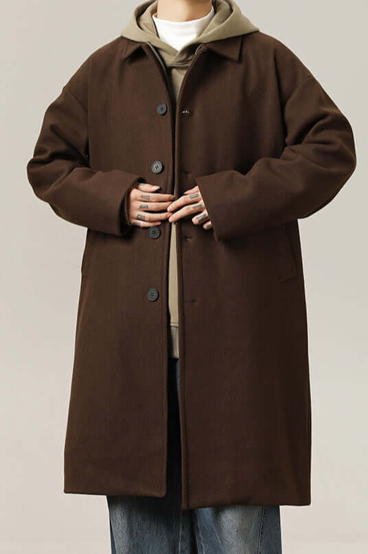 Männer Oversized Wollmantel Klassisch Elegannt - IdealeKleiden