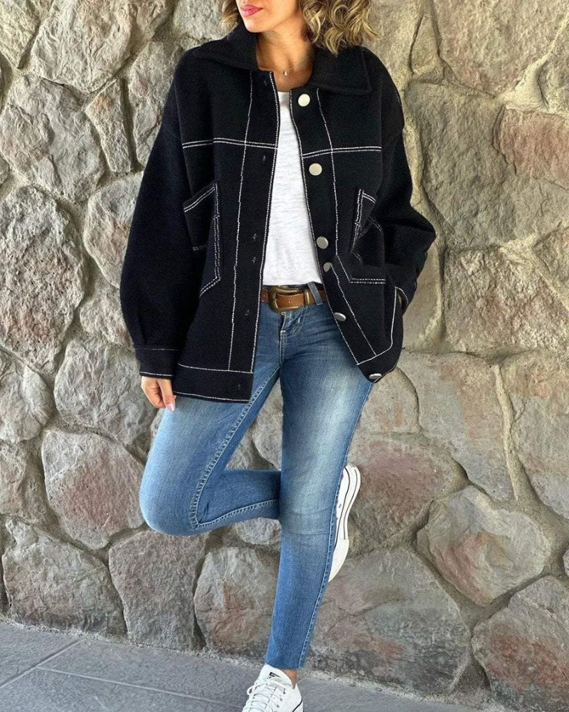 Veste élégante pour femme avec revers contrastés