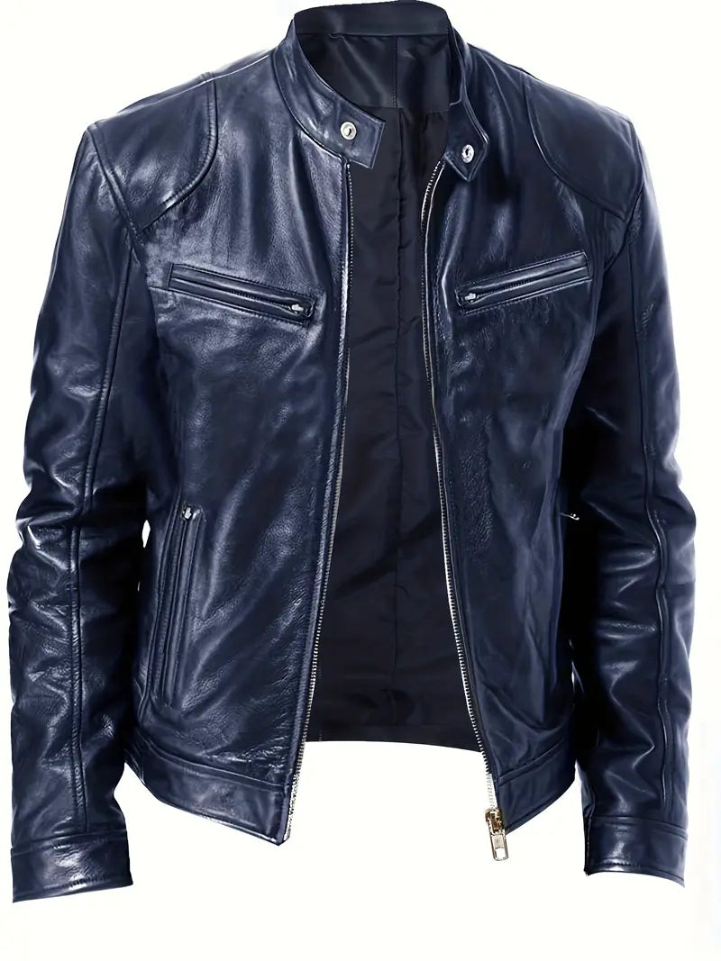 Blouson de moto en cuir pour hommes