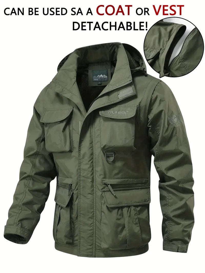 Coupe-vent chaud à capuche pour homme