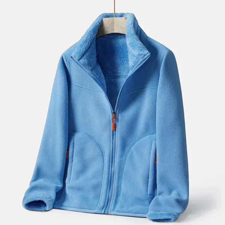 Veste polaire femme à double boutonnage Chaude Élégante