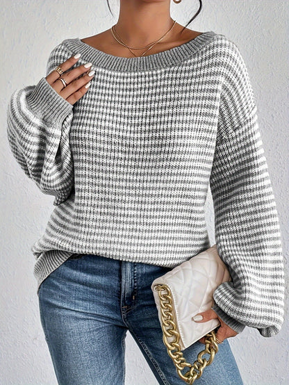 Pull rayé lumineux confortable et doux