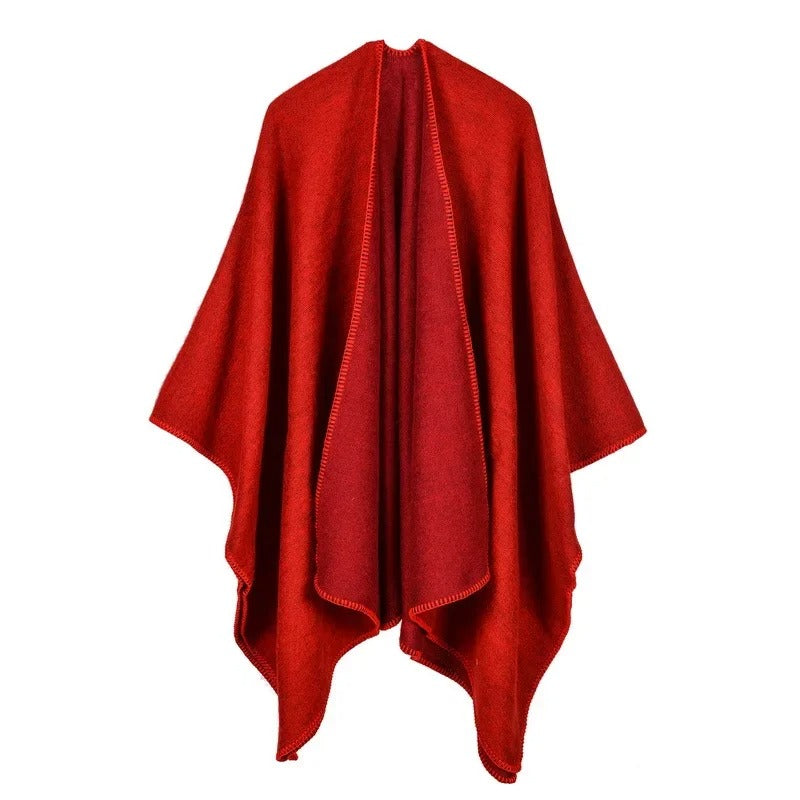 Poncho doux femme élégant surdimensionné