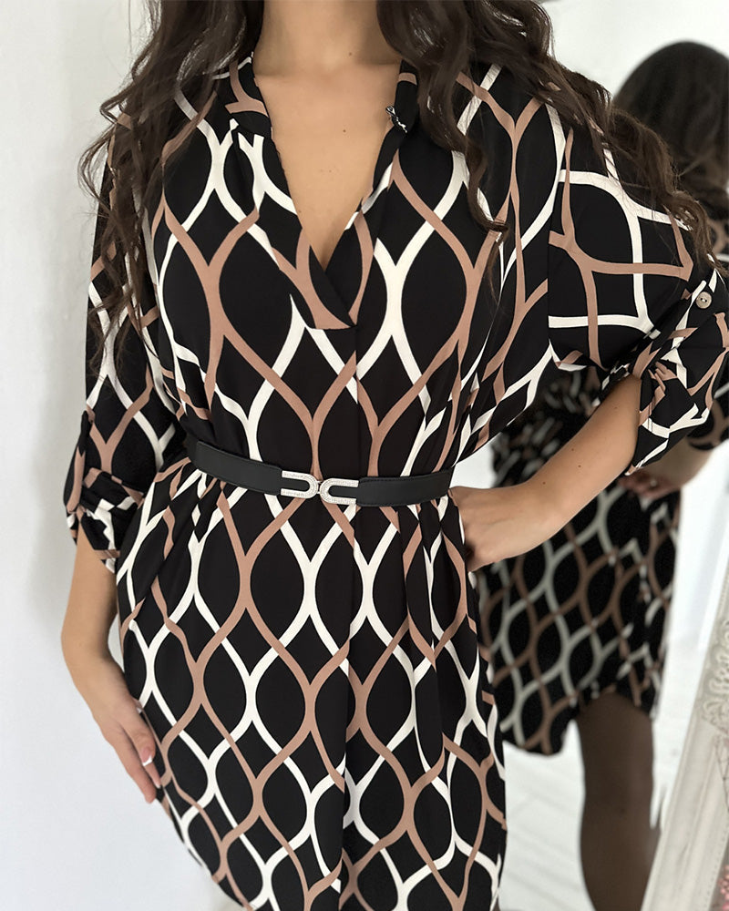 Robe rétro à motif losanges pour femmes