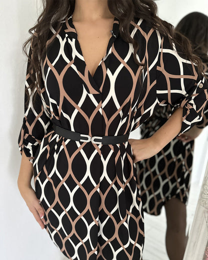Robe rétro à motif losanges pour femmes