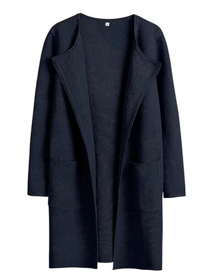Élégant manteau classique à revers pour femme