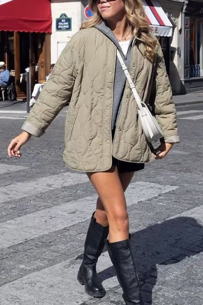 Veste d'hiver stylée Col rond Coupe décontractée