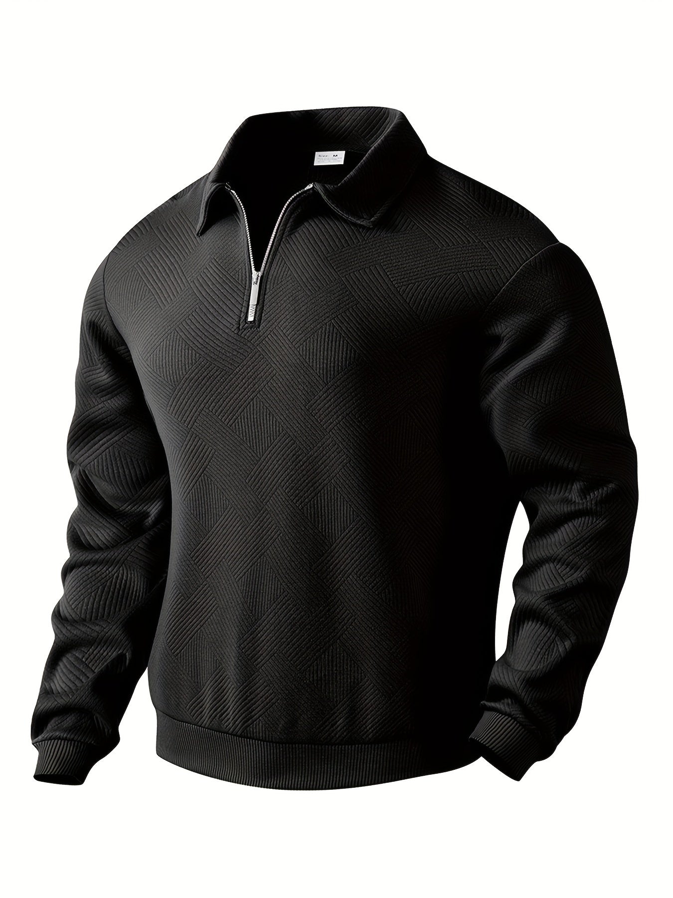 Pull pour homme, col zippé 1/4, style moderne