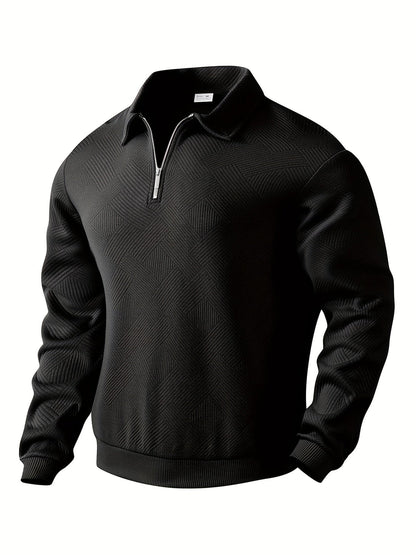 Pull pour homme, col zippé 1/4, style moderne