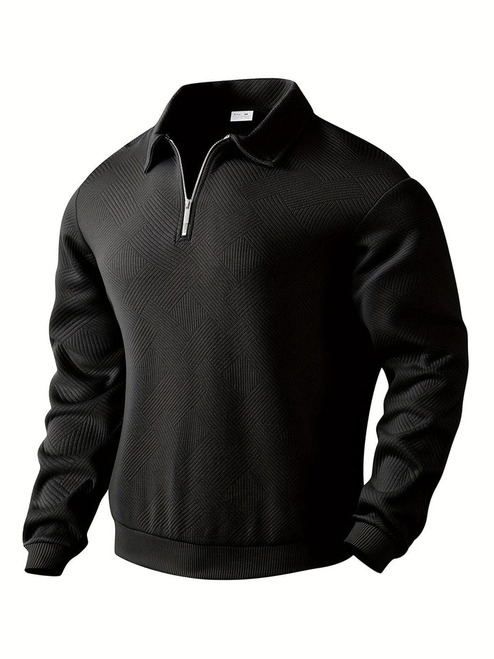 Pull pour homme, col zippé 1/4, style moderne