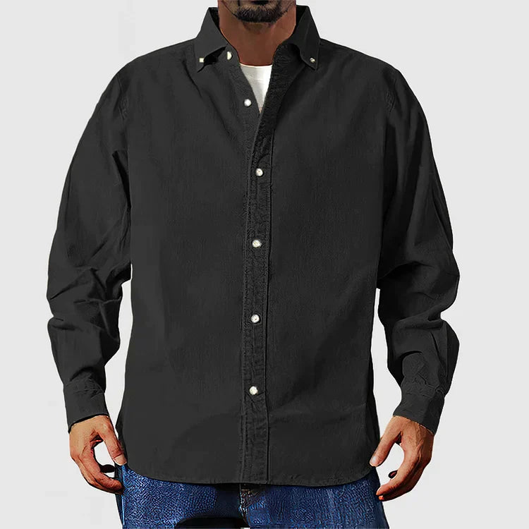 Vox | Chemise élégante en velours côtelé beige