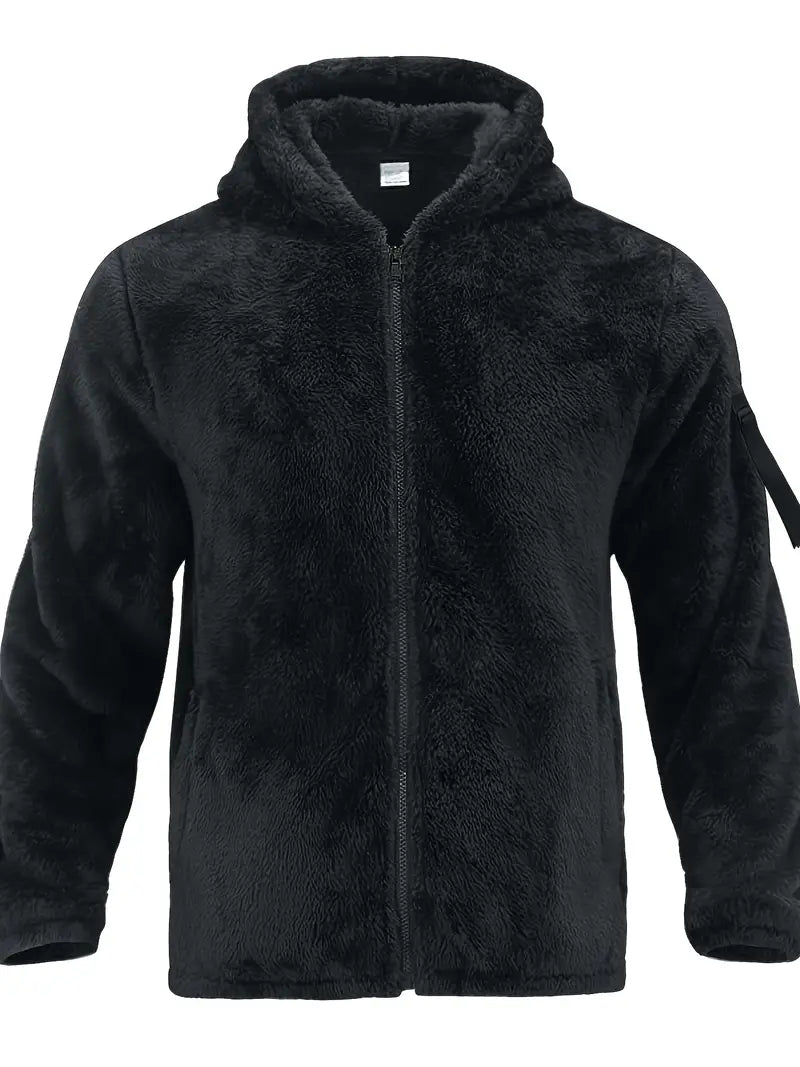 Veste d'hiver homme moelleuse à fermeture éclair