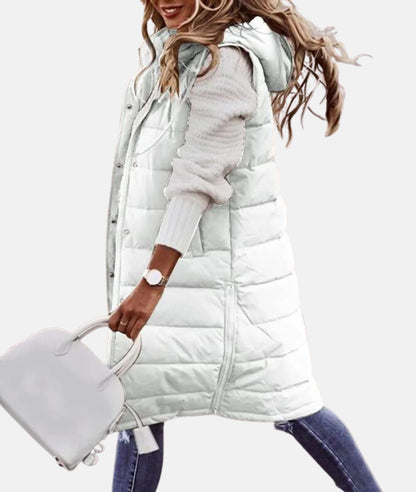 Manteau d'hiver long pour femme à capuche