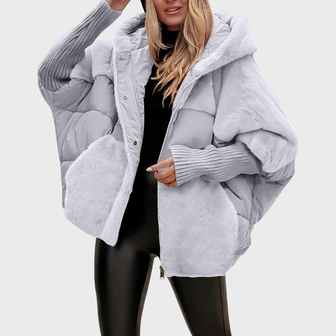 Veste d'automne femme élégante garnie de duvet