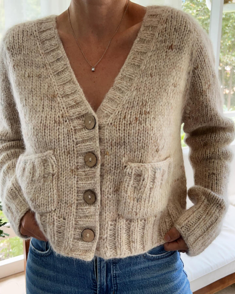 Cardigan élégant avec boutons et col en V