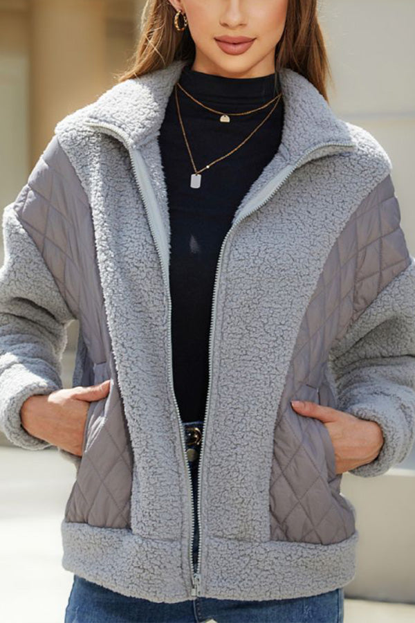 Gilet en peluche doux à manches longues pour femme