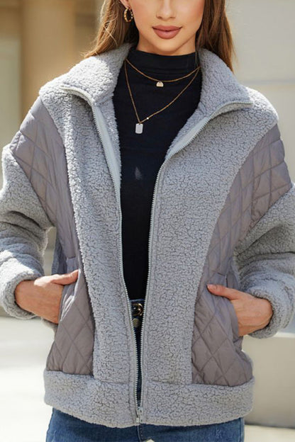 Gilet en peluche doux à manches longues pour femme