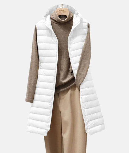 Manteau d'hiver sans manches, design moderne et élégant