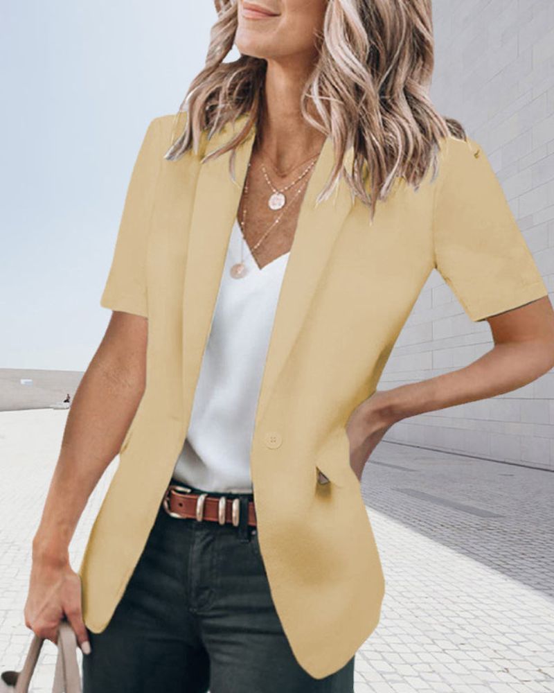 Blazer élégant à manches courtes