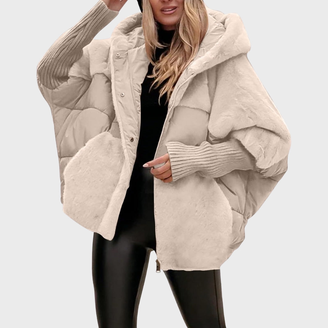 Veste d'automne femme élégante garnie de duvet