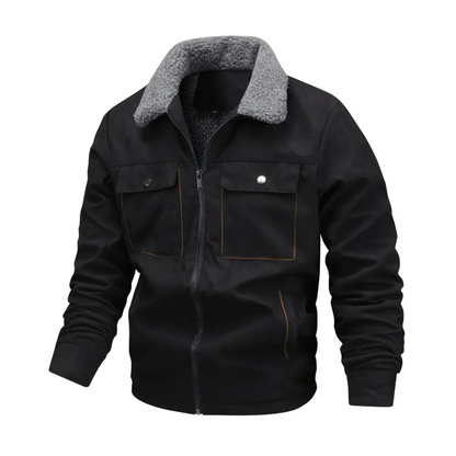Veste de sport pour homme en polaire bouclette chaude à col châle