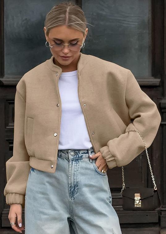 Veste élégante en laine couleur kaki