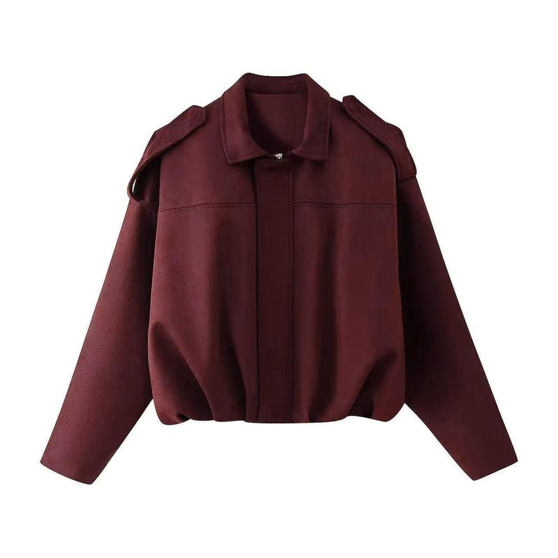 Élégante veste en cuir style bomber