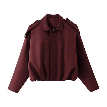 Élégante veste en cuir style bomber