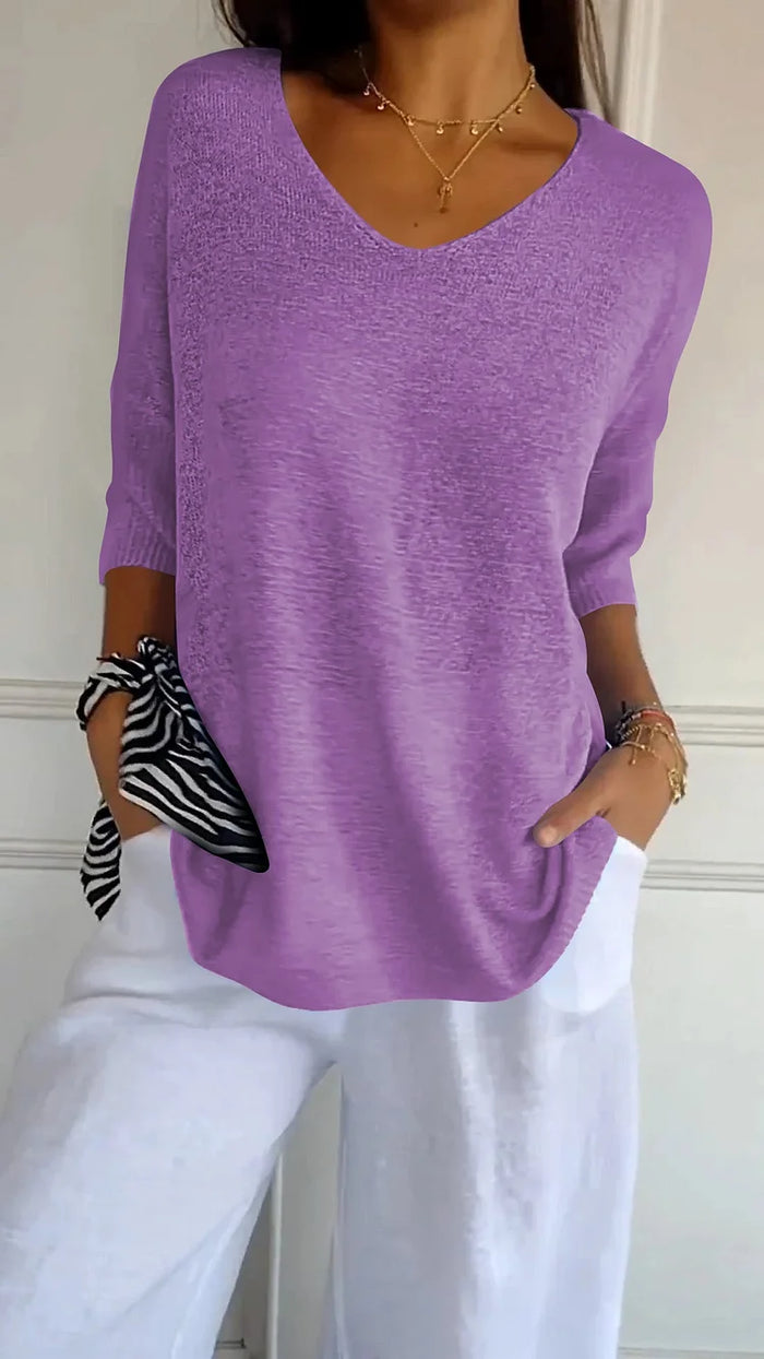 Débardeur Femme Tricot Col V Confortable Élégant